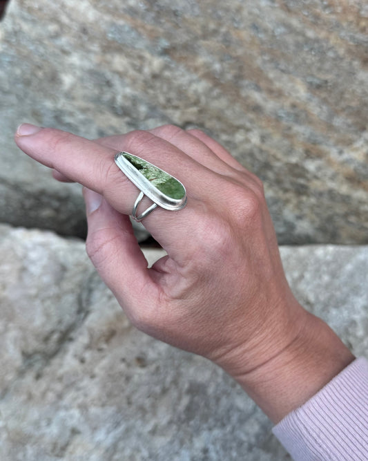 Triangular Variscite Ring - size 6 1/2