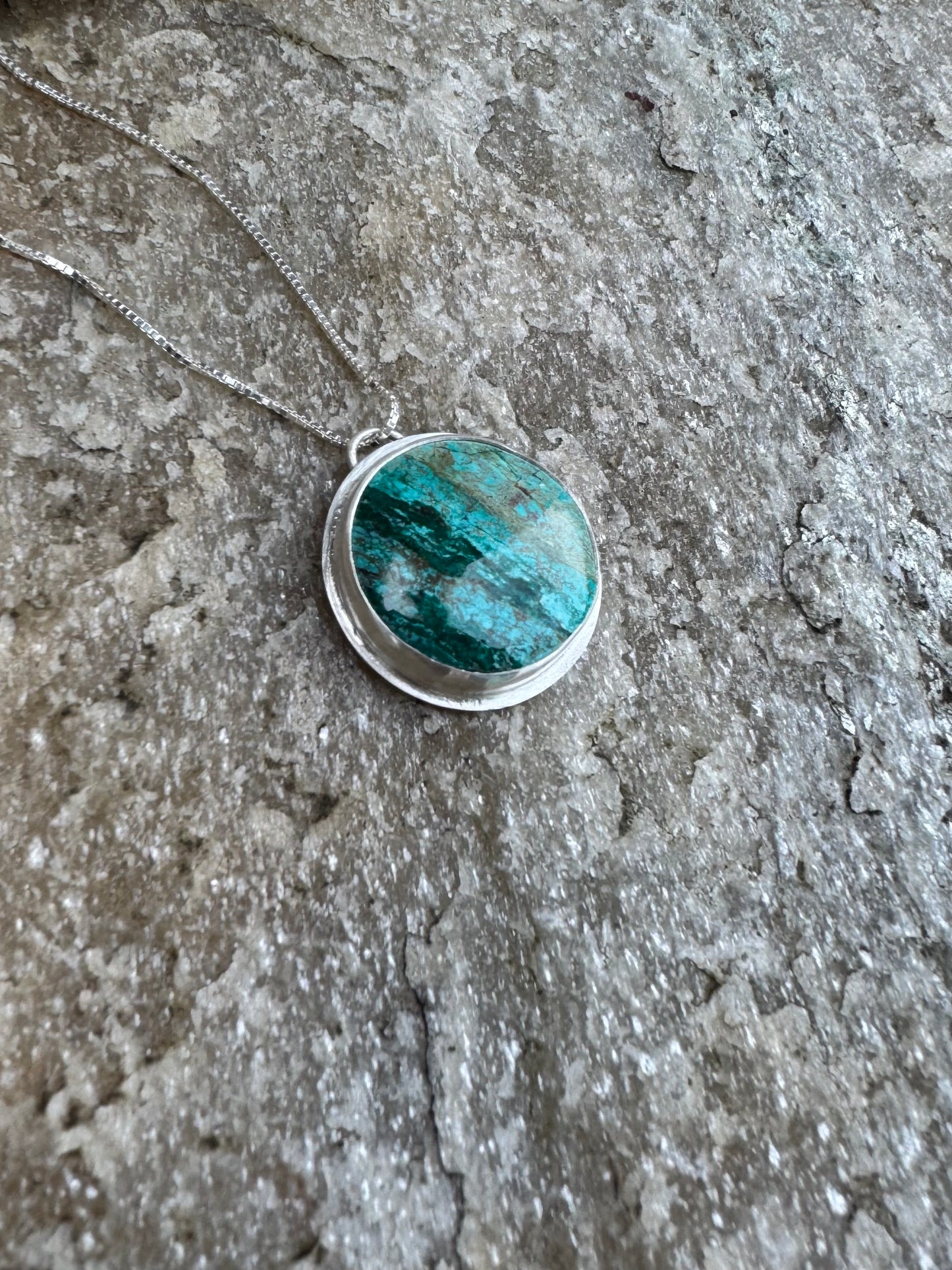 Round Chrysocolla Pendant