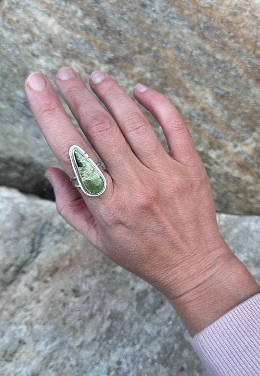 Triangular Variscite Ring - size 6 1/2