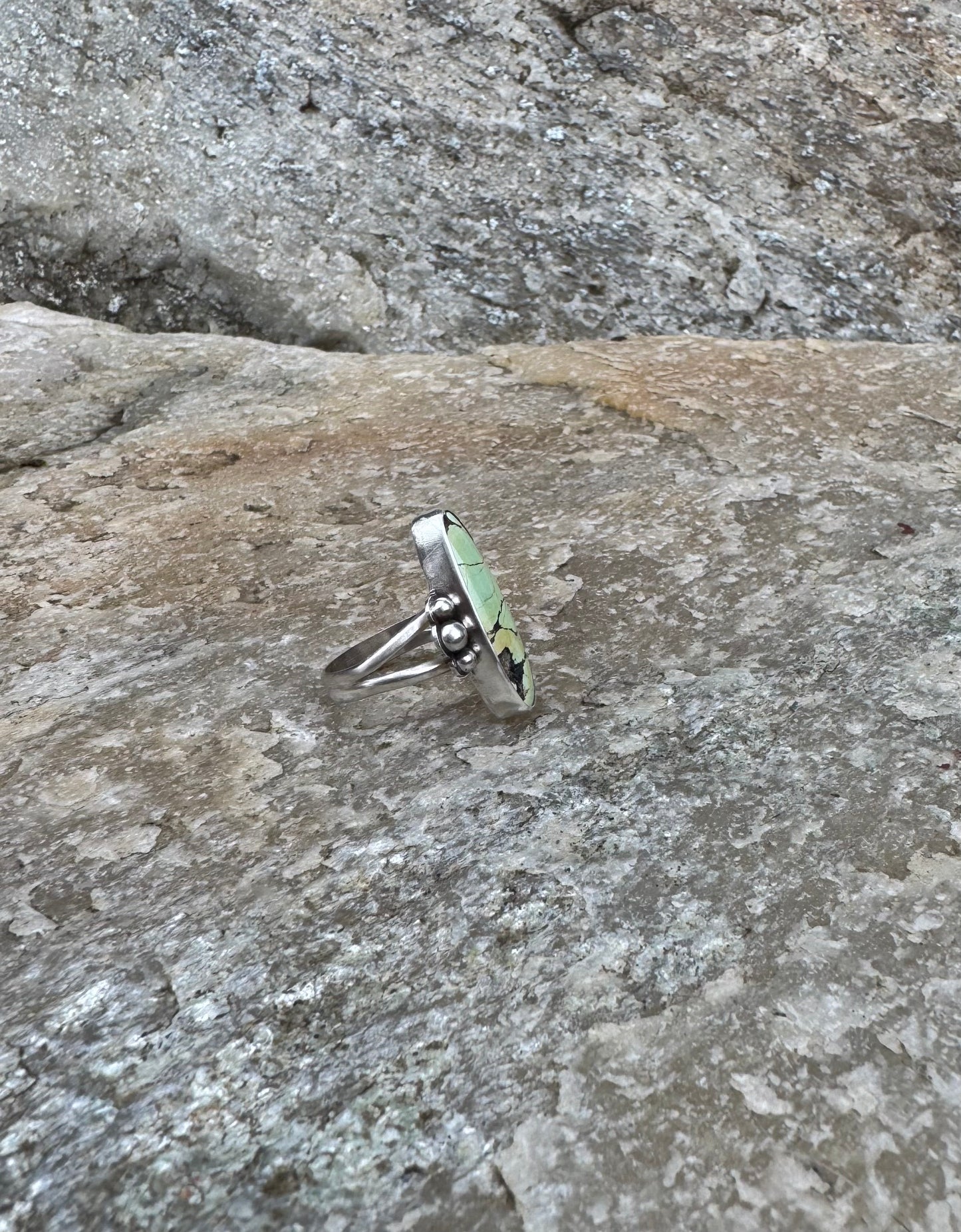 Oval Hubei Turquoise Ring - Size 8