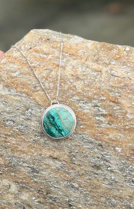Round Chrysocolla Pendant