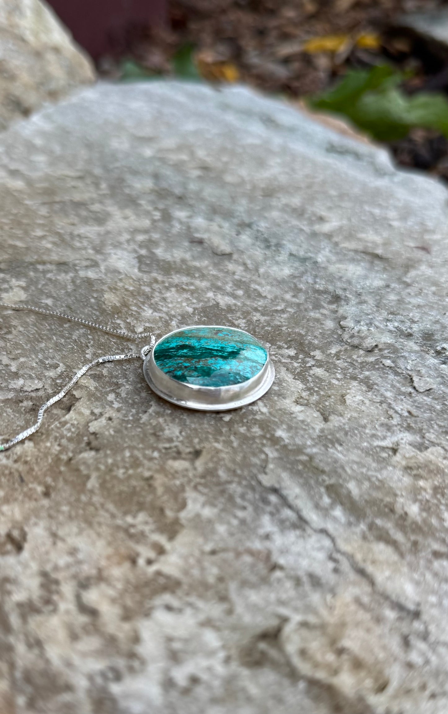 Round Chrysocolla Pendant