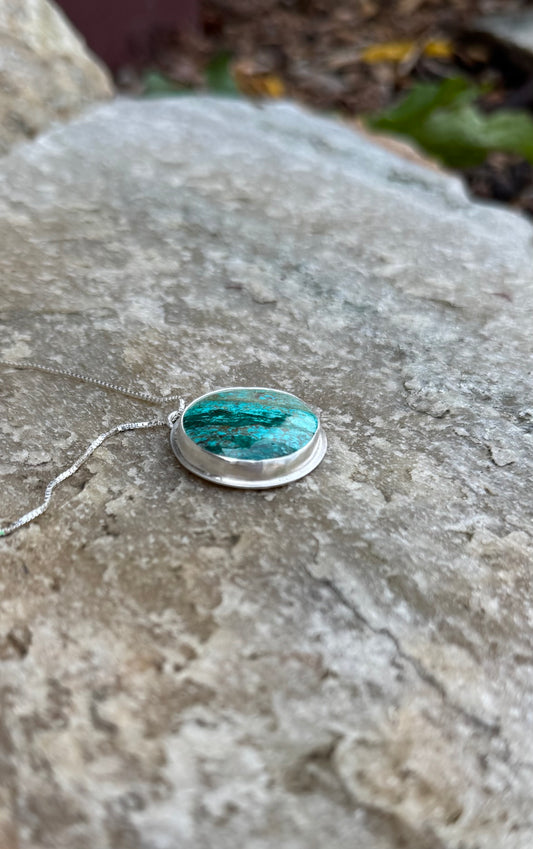 Round Chrysocolla Pendant