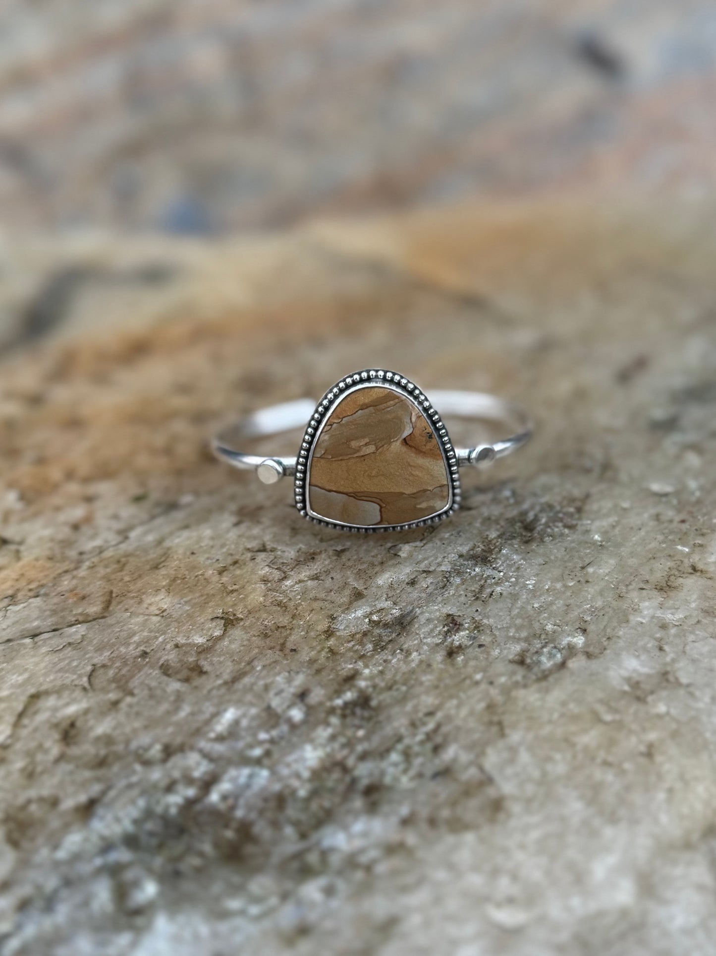 Landscape Jasper Beaded Cuff